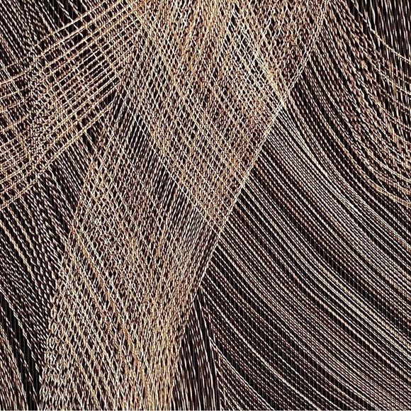 MUSE Maxi Skirt Micro Pleats Pull On Geometric Brown Black Tan Women Size 12 - Picture 4 of 11